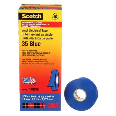 35 3/4X66FT VINYL ELECTRICAL TAPE BLUE