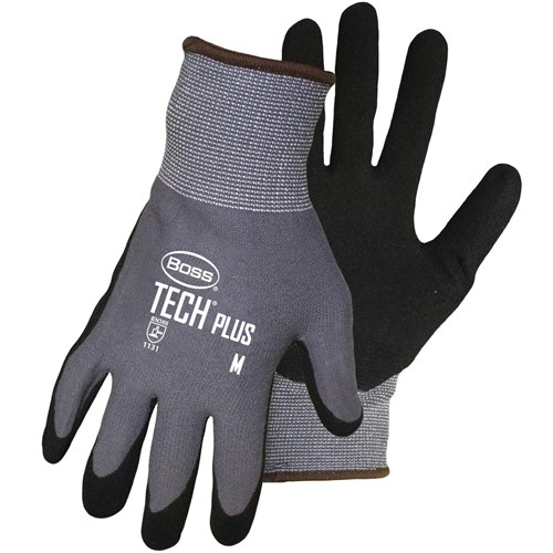 BLACK NITRILE COATED GLOVE M