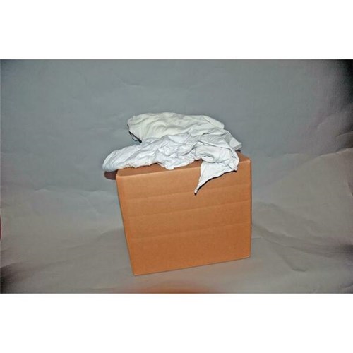 WHITE T-SHIRT RAGS 50LB BOX