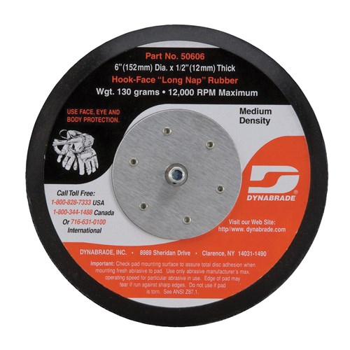 6" NON-VAC DISC PAD, HOOK-FACE, LONG NAP