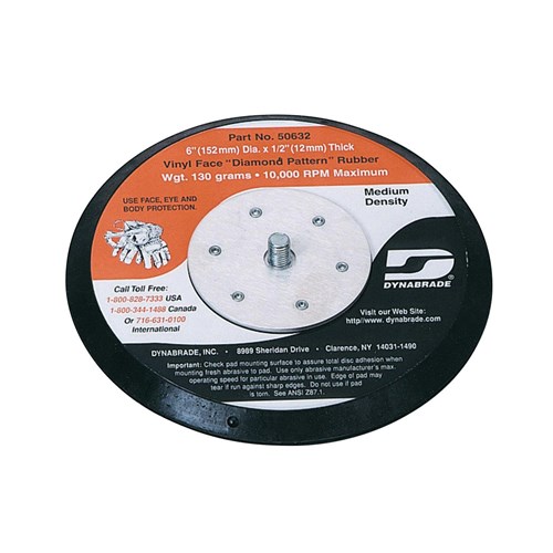 6" DIA. VAC DISC PAD, RUBBER-FACE