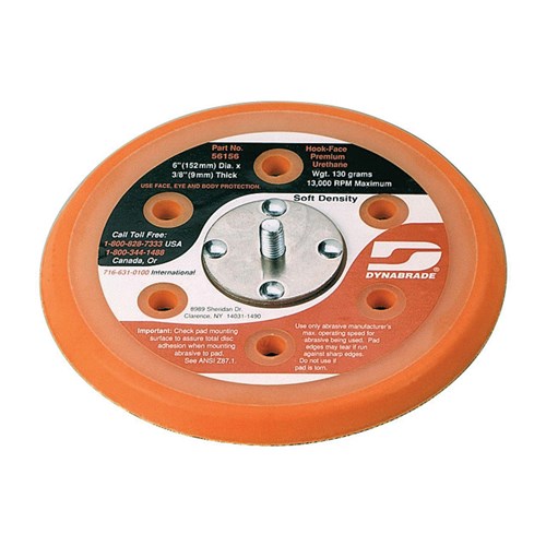 6" VAC DISC PAD, HOOK-FACE, SHORT NAP