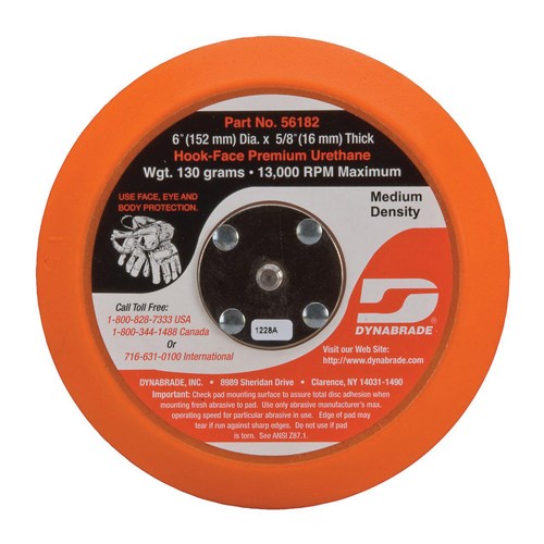 6" NON-VAC DISC PAD, HOOK-FACE SHORT NAP