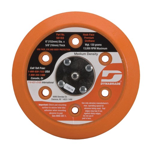 6" VAC DISC PAD, HOOK-FACE, SHORT NAP