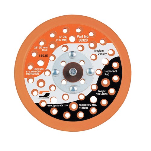 5" VAC DISC PAD, HOOK-FACE, 44 HOLES