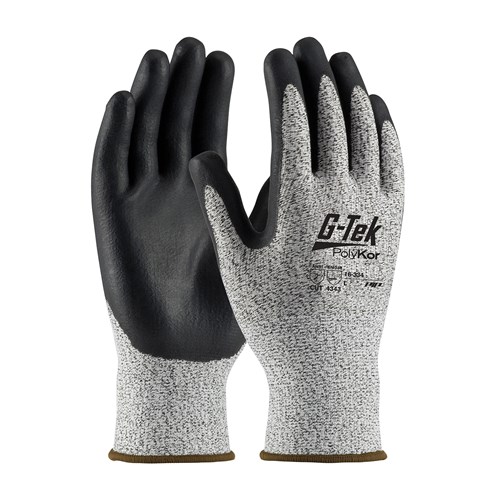 G-TEK POLYKOR B/W NITRILE GLOVE L