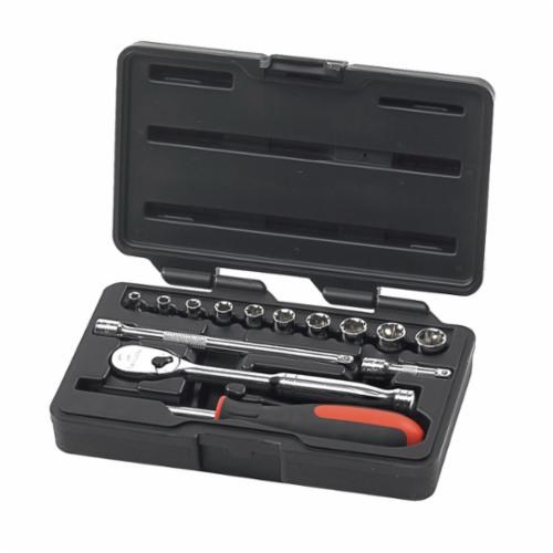 14PC METRIC MECHANICS TOOL SET 6PT-1/4DR