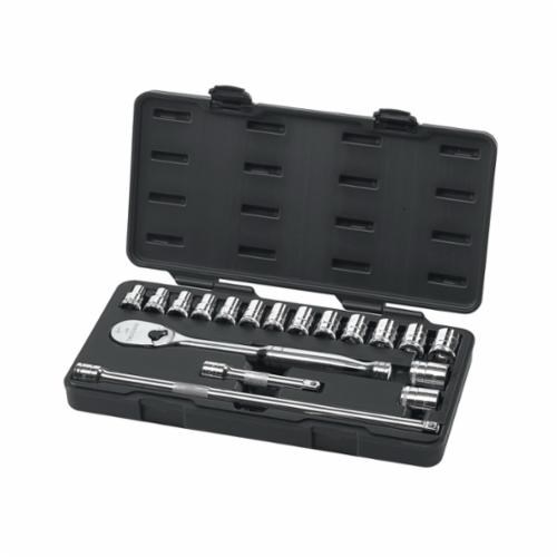 18PC STD MM MECHANICS TOOL SET 6PT-1/2DR