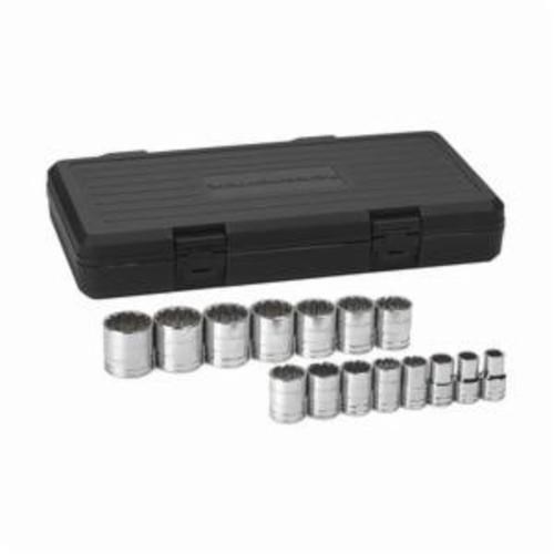 15PC STANDARD SAE SOCKET SET 12PT-1/2DR