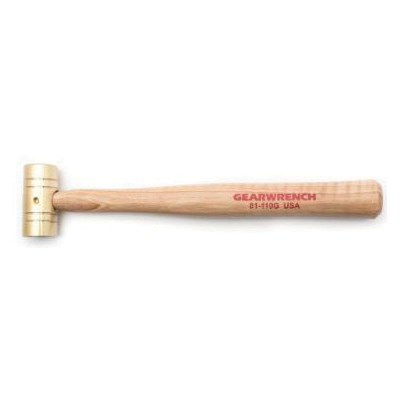 8OZ BRASS HAMMER W/HICKORY HANDLE