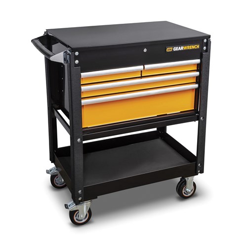 33" 4 DRAWER BLACK&ORANGE UTILITY CART