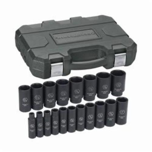 19PC DP IMPACT SOCKET SET SAE 6PT-1/2DR