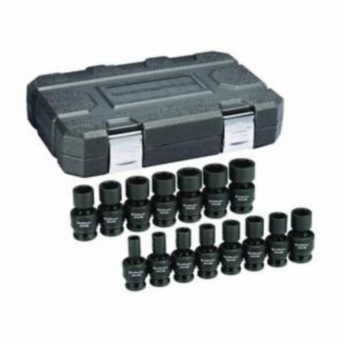 15PC UNIV IMPACT MM SOCKET SET 6PT-1/2DR