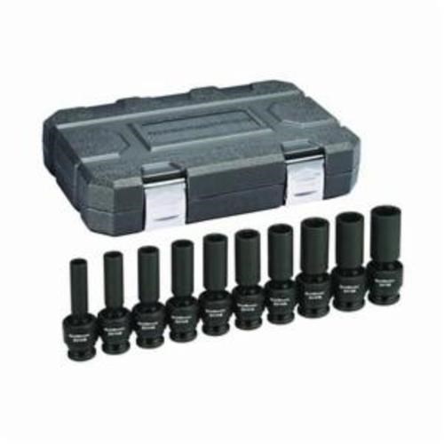 10PC DP UNIV IMP MM SOCKET SET 6PT-1/2DR