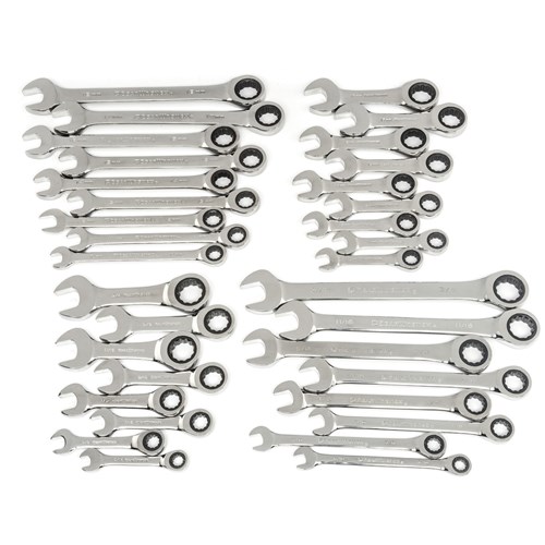 34PC 72T STD&STUBY RATCH WRENCH SET 12PT