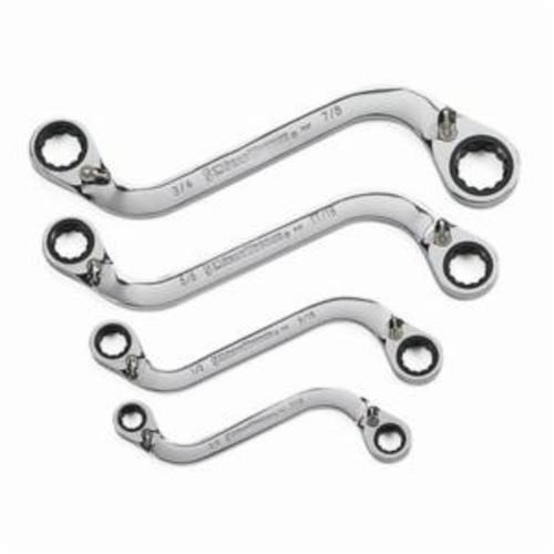 4PC S-SHAPED REV RATCHET WRENCH SET 12PT