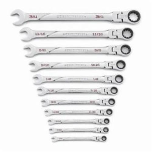 11PC SET 120XP WRENCH RAT COMB FLEX SAE