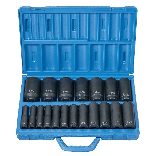 19PC 1/2DR DEEP IMPACT SOCKET SET