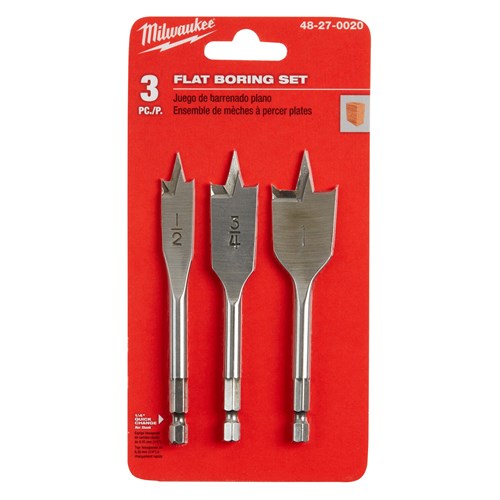 3PC STUBBY FLAT BORING SET