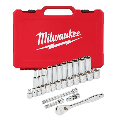 3/8" DRIVE 28PC RATCHET & SOCKET SET SAE