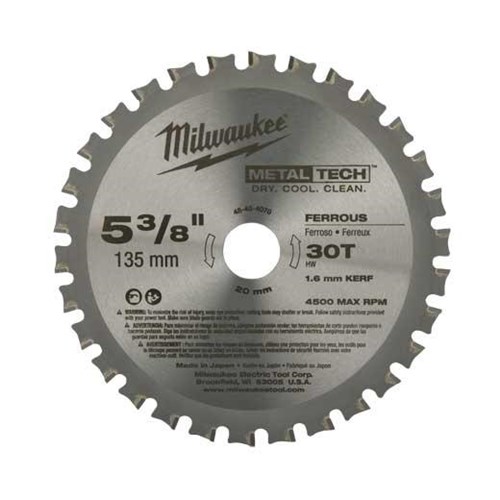 5-3/8 20MM 30T CT METAL/SS CIRC SAW BLD