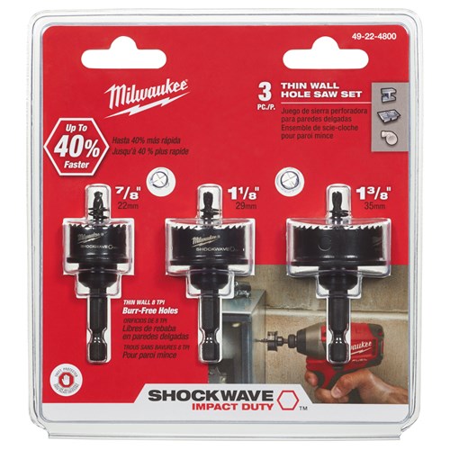 SHOCKWAVE 3PC KIT IMPACT HOLE SAW