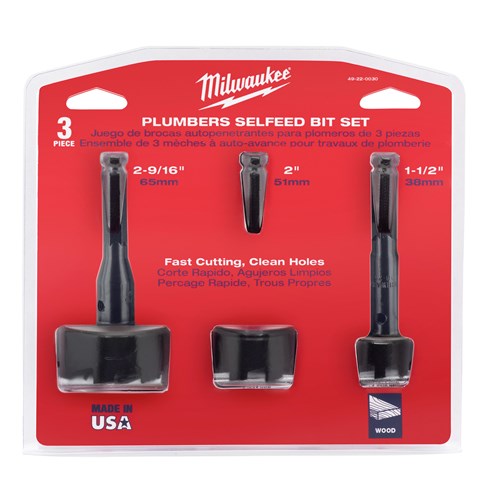 PLUMBERS SELFEED BIT KIT (3 PC)