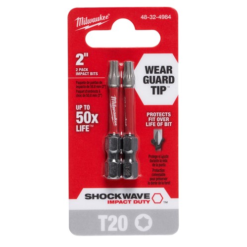 SHOCKWAVE 2" T20 BIT 2PK