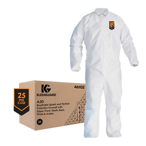 KLEENGUARD A30 WHITE COVERALLS (M)