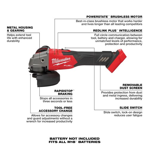 M18 FUEL 4-1/2 VS BRAKE GRINDER SLIDE