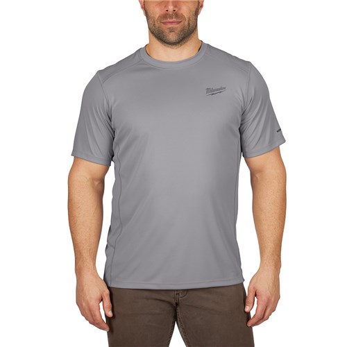 WORKSKIN LT-WT SHIRT SHORT SLVE GRAY LG