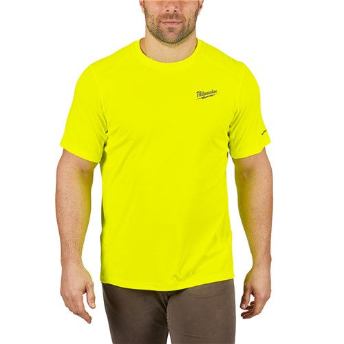 WORKSKIN LT-WT SHIRT SHORT SLVE HIVIZ LG