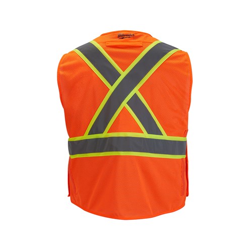 CLASS 2 B/A MESH SAFETY VEST ORG S/M