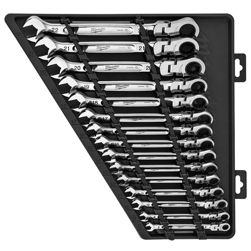 15PC METRIC FLEX RATCHET COMB WRENCH SET