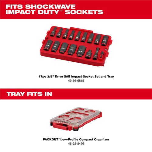 IMPACT SKT 3/8 DR 17PC SAE TRAY SET