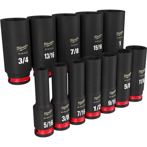 12PC IMPACT 3/8 DR SAE DEEP 6 PT SKT SET