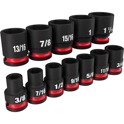 12PC IMPACT 1/2 DR SAE6 PT SKT SET