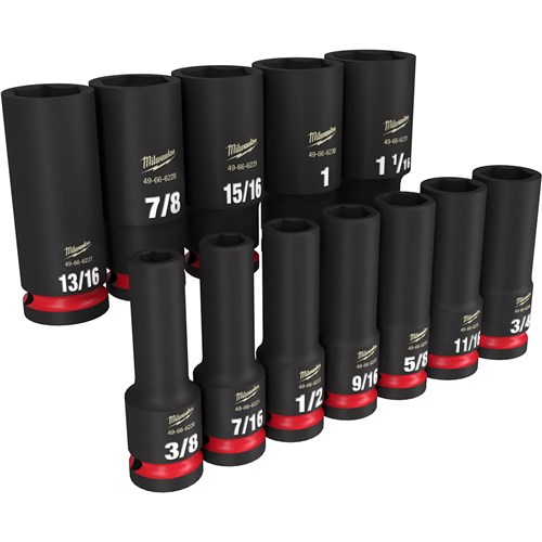 12PC IMPACT 1/2 DR SAE DEEP 6 PT SKT SET