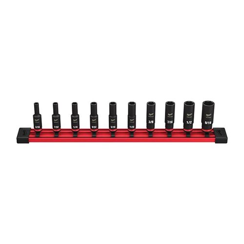 10PC IMPACT 1/4 DR SAE DEEP 6 PT SKT SET