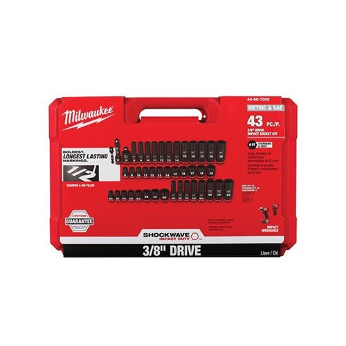 43PC IMPACT 3/8 DR SAE/MET DEEP 6 PT SET