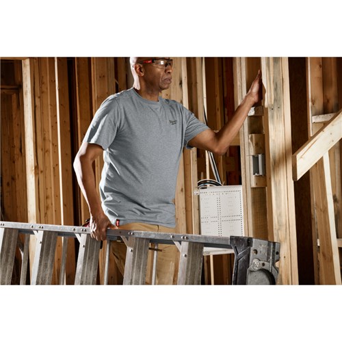 HYBRID WORK TEE - SHORT SLVE GRAY 2X