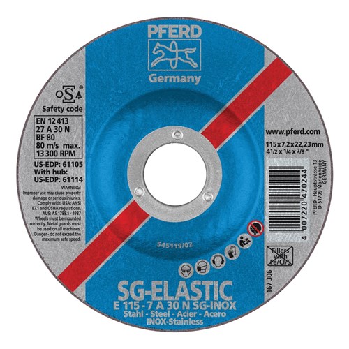 4-1/2X1/4X7/8 T27 SG ELASTIC WHEEL