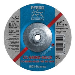 7" CC-GRIND-SOLID 5/8-11 SG STNLS/INOX