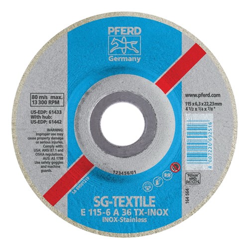 4-1/2X1/4 TEXTILE WHEEL 7/8 TX+ALU