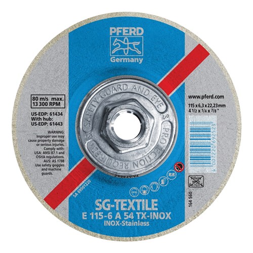 4-1/2X1/4 TEXTILE WHEEL 5/8-11 TX+ALU