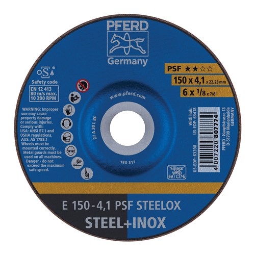 6X1/8 PIPELINE WHEEL 7/8 A 30 M PSF-INOX