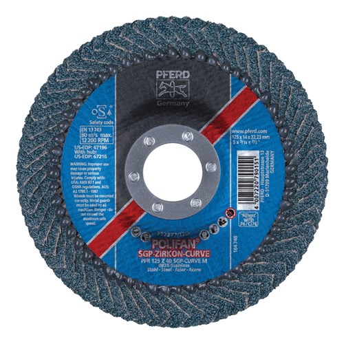 5X7/8 FLAP DISC SGP ZIRC 40GR