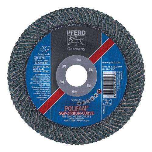 6X7/8 FLAP DISC SGP ZIRC 40GR