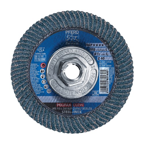 4-1/2X5/8-11 FLAP DISC SGP ZIRC 40GR