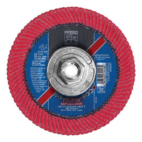 5X5/8-11 60 CERAMIC LG CURVE FLAP DISC